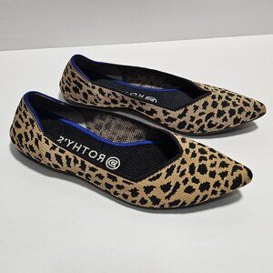 Rothy's Brown and Black Leopard Point Flats Sleek Loafers size 8.5